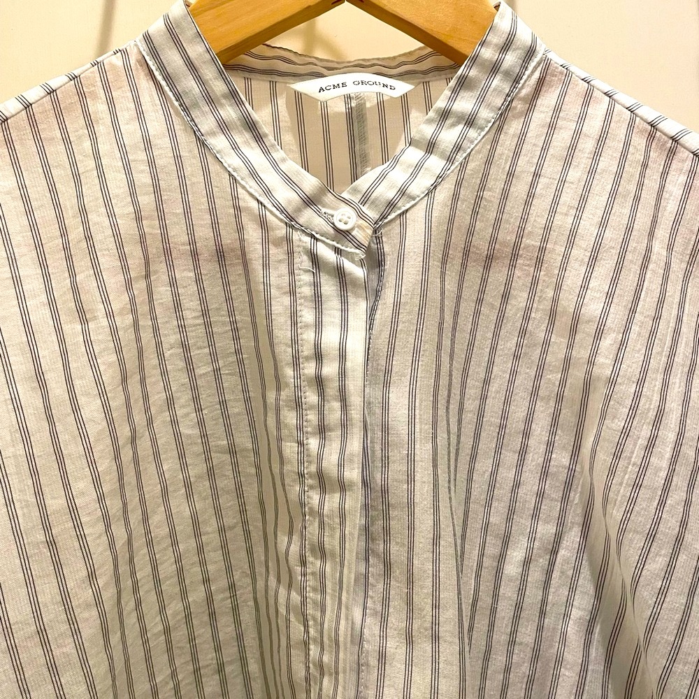 Acme Ground Cropped Dolman Pinstripe shirt
